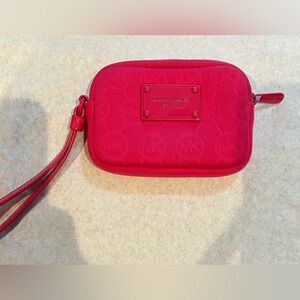Michael Kors Hot Pink/Fushia Logo Wristlet Pouch